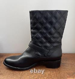 Aquatalia by Marvin K Italy Black Leather Quilted Boots In Box Size 8 M