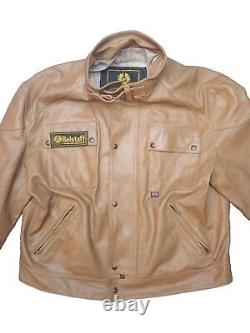 BELSTAFF COUGAR Leather Jacket Caramel Malenotti Motorcycle Biker Men XL