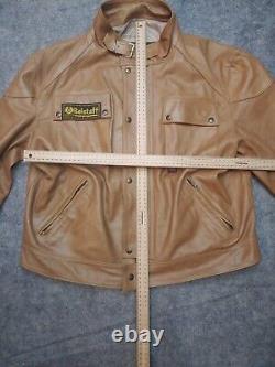 BELSTAFF COUGAR Leather Jacket Caramel Malenotti Motorcycle Biker Men XL