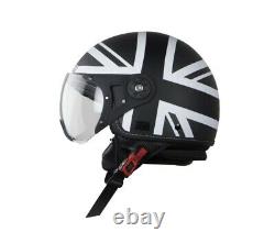 BH-10 Bunker Rack Mat Black+White Open Face Helmet Clear Visor L Size 600MM GEc