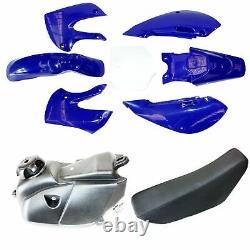 BLUE KLX110 Plastic Fairing Fender Kit Seat Fuel Tank 125c PIT Dirt BigFoot Bike
