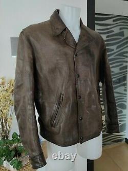 Belstaff Black Prince Chelsea Blouson leather jacket, antique Brown, size L