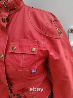 Belstaff Red Motorcycle Jacket Made in Italy Women's Size 42