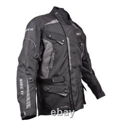 Bike It Burhou Waterproof Winter Motorcycle Jacket All Year Touring Black