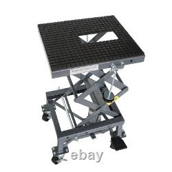 Bike Lift 300LB Scissor Hoist Hydraulic Motorbike Stand Motorcycle Mobile Wheels