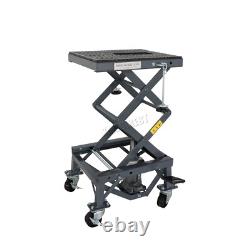 Bike Lift 300LB Scissor Hoist Hydraulic Motorbike Stand Motorcycle Mobile Wheels