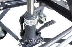 Bike Lift 300LB Scissor Hoist Hydraulic Motorbike Stand Motorcycle Mobile Wheels