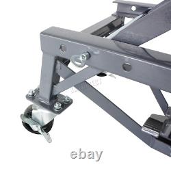 Bike Lift 300LB Scissor Hoist Hydraulic Motorbike Stand Motorcycle Mobile Wheels