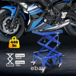 Bike Lift Scissor 440 lb 200 Kg Motorbike ATV Hydraulic Motorcycle With 4 Wheel