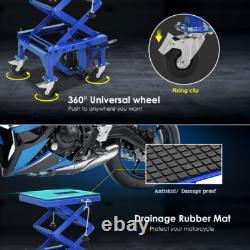Bike Lift Scissor 440 lb 200 Kg Motorbike ATV Hydraulic Motorcycle With 4 Wheel