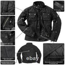 Black Pendle CE Class AA Wax Motorcycle Jacket For Bike Riding