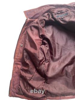 Burgundy burnished Real Leather Mens Motor cycle Jacket in Medium, Brand New