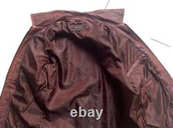 Burgundy burnished Real Leather Mens Motor cycle Jacket in Medium, Brand New