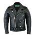 Clearance Men'sbrando Vintage Motorcycle Classic Biker Black Real Leather Jacket