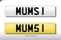 Cherished Number Plate Dateless Mum 51 (mum5 1) First Time Sale In 35 Years