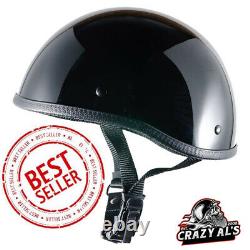 Crazy Al's WORLD'S SMALLEST LIGHTEST SOA Style DOT Gloss Black Half Helmet