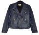 Current/elliott Soho Faux Leather Coated Moto Jacket 4249-0722 Blue Small