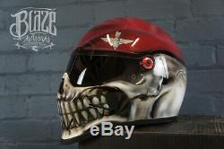 Custom hand Painted / airbrushed Motorcycle helmet in Paratrooper Skull design