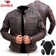 Dimex Motorcycle Jacket Brown Genuine Leather Biker Motorbike With Ce Armour