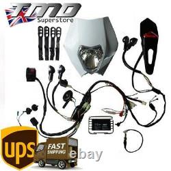 Enduro Motorcycle Complete Light Kit With Indicators Loom Kick Start ONLY