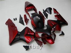 FLD Injection Matte Black Red Fairing Fit for Honda 2003-2004 CBR600RR ABS s083