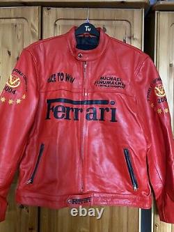 Ferrari Red Leather Jacket 2004 Michael Schumacher F1 World Championship