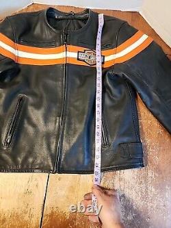 First Gear Harley-Davidson Motorcycle Leather Riding Jacket Size Large