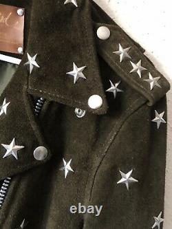 Free people understated leather Star Studded Suede Jacket Size M