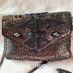 G. G. Maull Mini GG Leather Convertible Cross-Over Purse in Black Tiger NWT