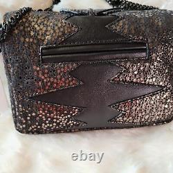 G. G. Maull Mini GG Leather Convertible Cross-Over Purse in Black Tiger NWT