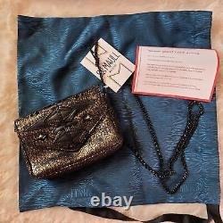 G. G. Maull Mini GG Leather Convertible Cross-Over Purse in Black Tiger NWT