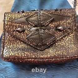 G. G. Maull Mini GG Leather Convertible Cross-Over Purse in Black Tiger NWT