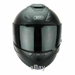 G-Mac Roar Blackout Fibreglass Motorcycle Helmet Satin Black + Free Dark Visor