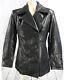 Guess Leather Black Women Medium Jacket Pea Coat Matrix Peacoat