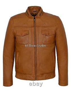 GUNNER Mens Biker Jacket Classic Fashion Style Real Lambskin Leather Jacket 7861
