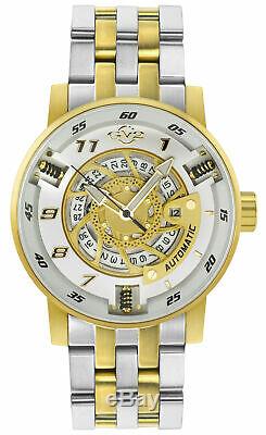 GV2 By Gevril Men's 1306B Motorcycle Sport Automatic Two-Tone IP Steel Watch