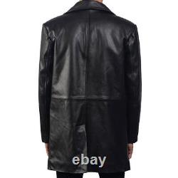 Geniune Donal Logue Gotham Mens Black Leather Coat