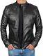 Genuine Lambskin Jacket Leather Men's Black Two Chest Pocket, Two Waist Pocket