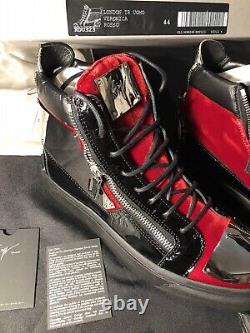 Giuseppe Zanotti New Red Black Silver Metal Size 44 Us 11 Sneakers Authentic