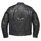 Harley-davidson Blouson Cuir Motorcycle Skull Reflective Jacket