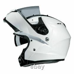 HJC C91 Plain Flip Up Motorcycle Crash Helmet Motorbike Scooter Black White