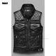 Handcrafted Men's Black Motogp Leather Vest Leather Biker Waistcoat