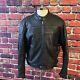 Harley-davidson 2005 Authentic Leather Black Embossed Spellout Logo Elbow Men Xl