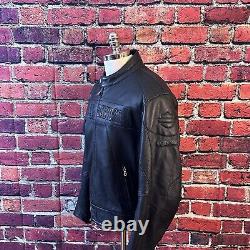 Harley-Davidson 2005 Authentic Leather Black Embossed Spellout Logo Elbow Men XL