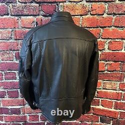 Harley-Davidson 2005 Authentic Leather Black Embossed Spellout Logo Elbow Men XL