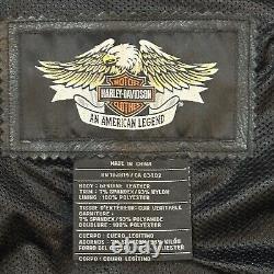 Harley-Davidson 2005 Authentic Leather Black Embossed Spellout Logo Elbow Men XL