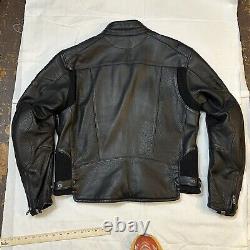 Harley-Davidson 2005 Authentic Leather Black Embossed Spellout Logo Elbow Men XL