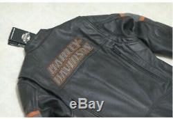 Harley Davidson Biker Jacket Genuine Cowhide Leather Screaming Eagle Style Biker