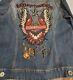 Harley-davidson Forever Free Embroidered Appliqued Denim Jean Jacket Women's Xl