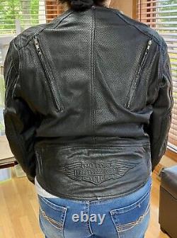 Harley-Davidson MEDIUM Embossed Perforated Vented Genuine Leather Jacket